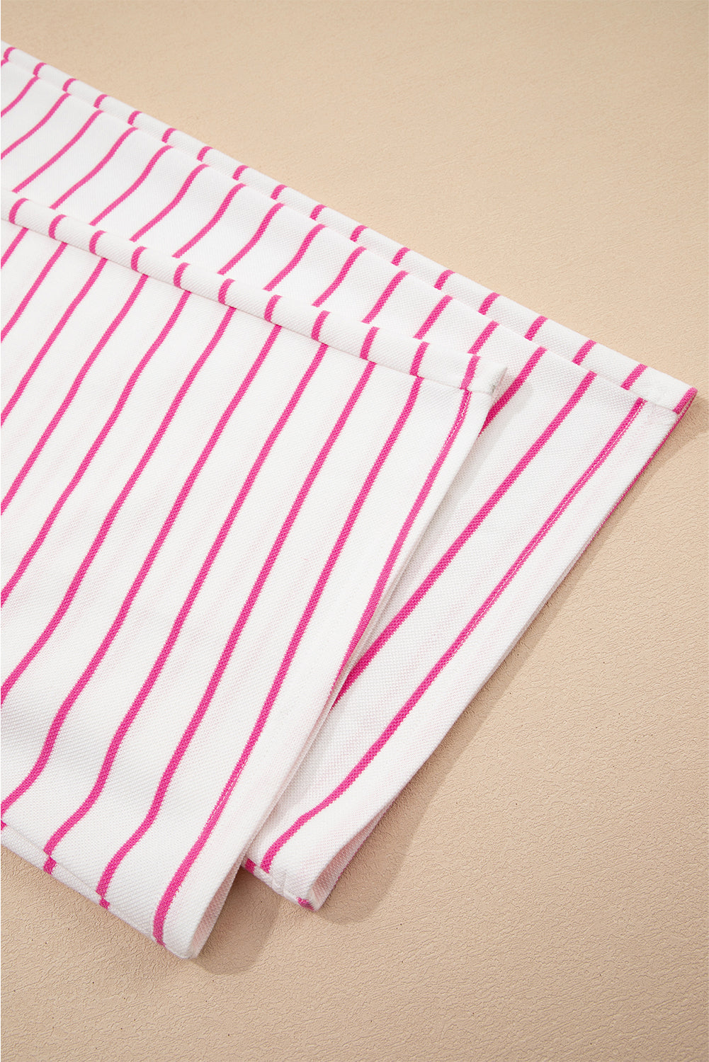 Black Stripe Casual Wide Leg 2pcs Pants Set
