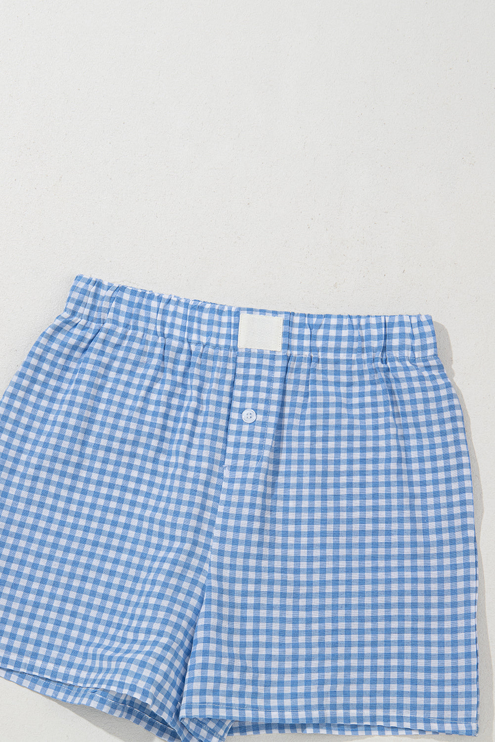Black Gingham Printed High Waist Shorts
