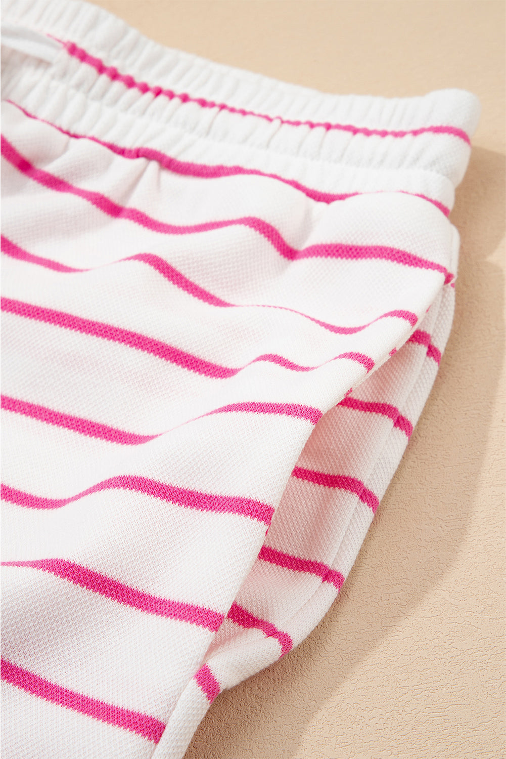 Black Stripe Casual Wide Leg 2pcs Pants Set