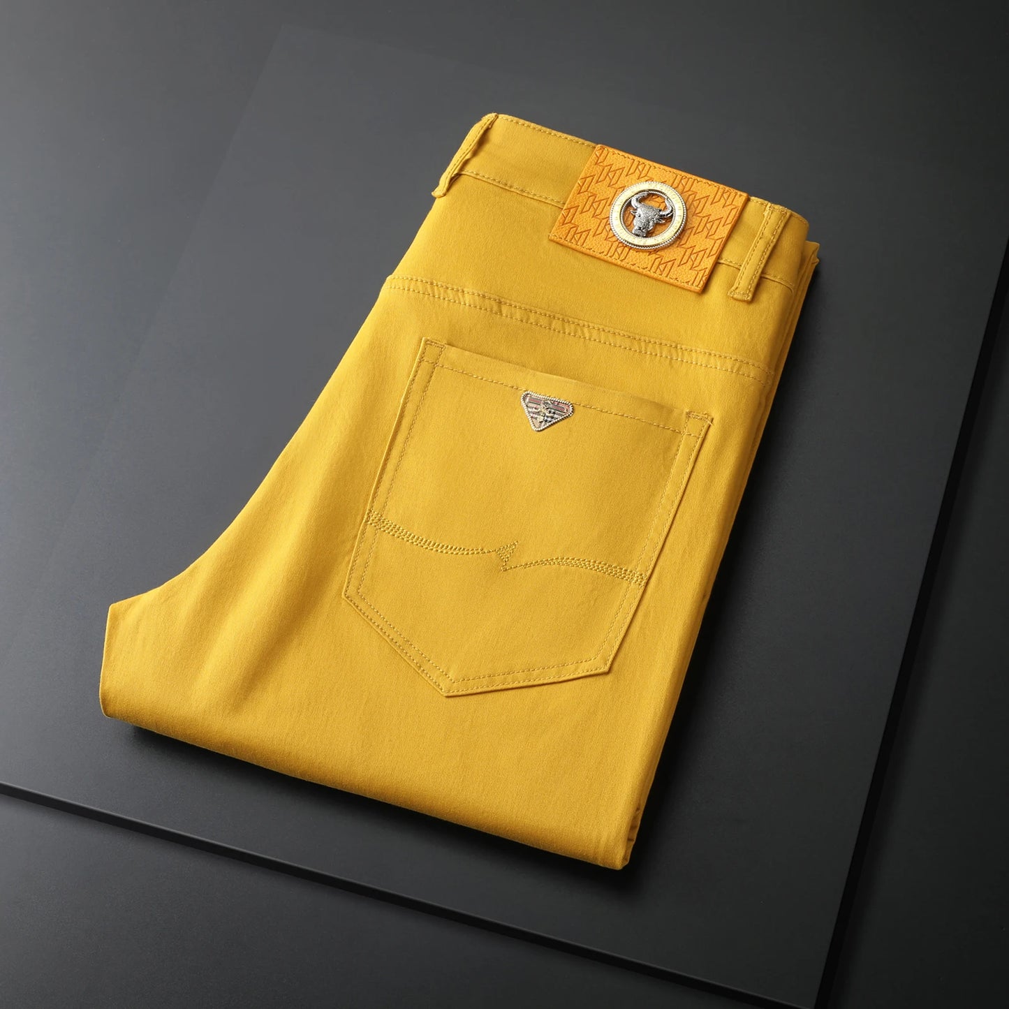 Solid Smart Casual Trousers Straight Pants Brand Men's Clothing