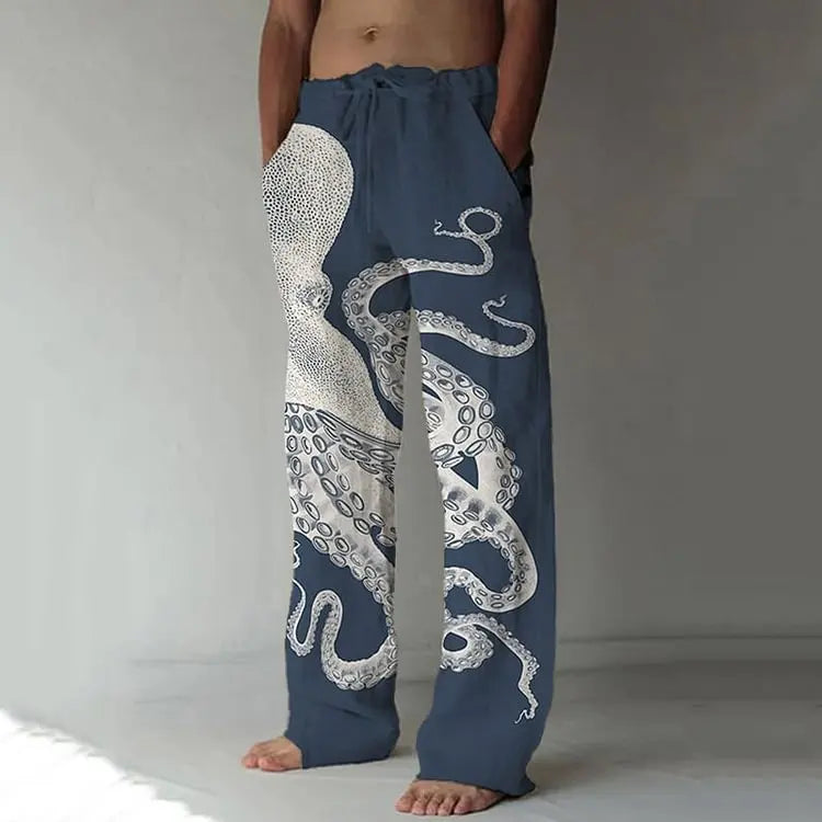 Comfortable Everyday Pants Octopus Pattern Casual Summer Pants