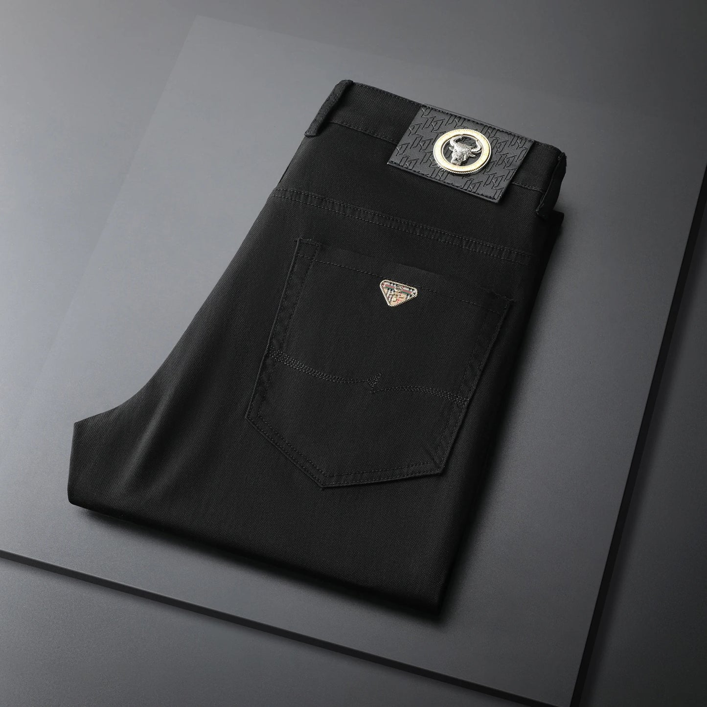 Solid Smart Casual Trousers Straight Pants Brand Men's Clothing