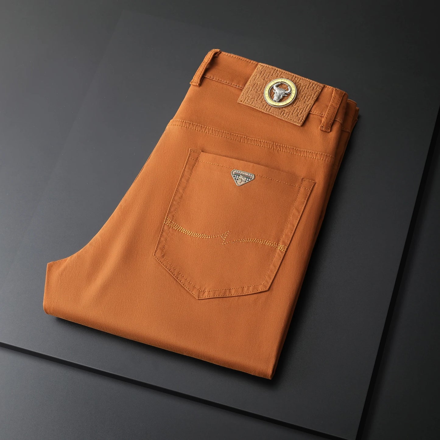 Solid Smart Casual Trousers Straight Pants Brand Men's Clothing