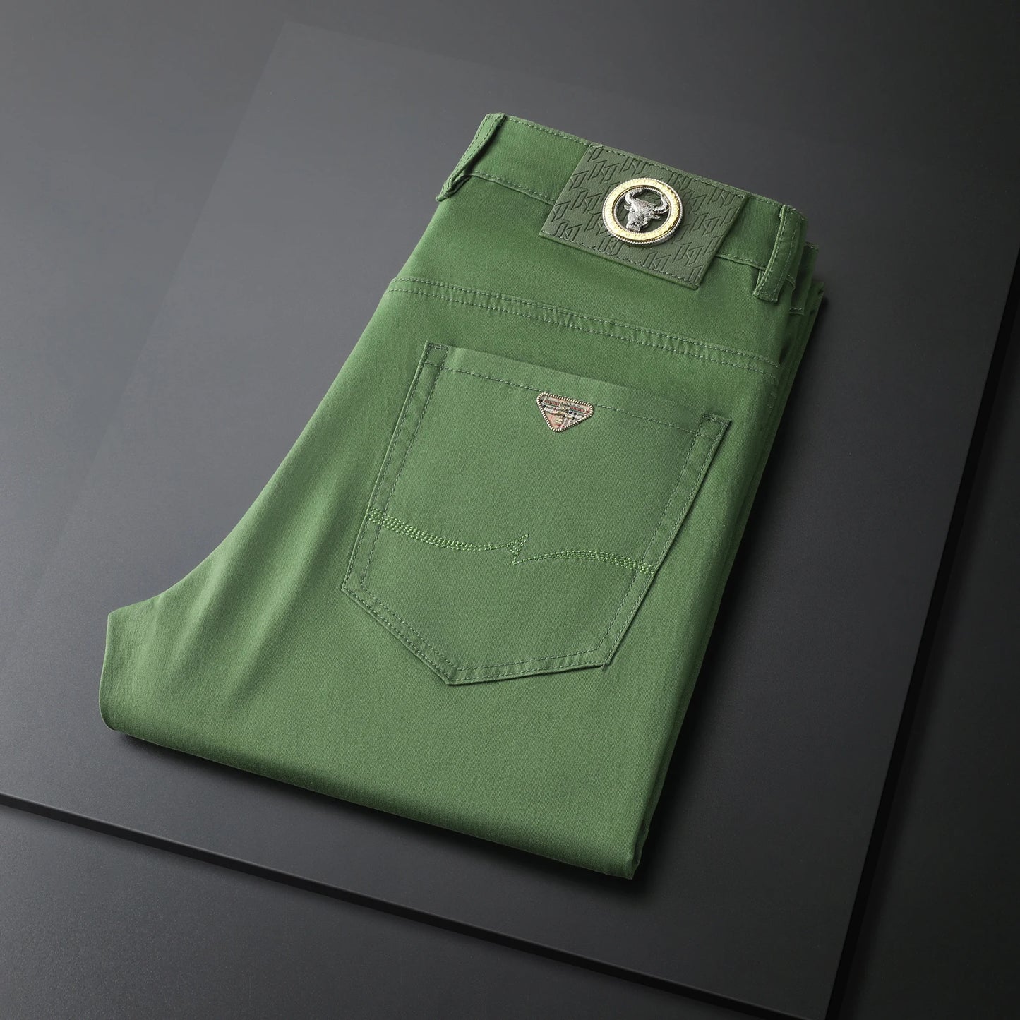 Solid Smart Casual Trousers Straight Pants Brand Men's Clothing
