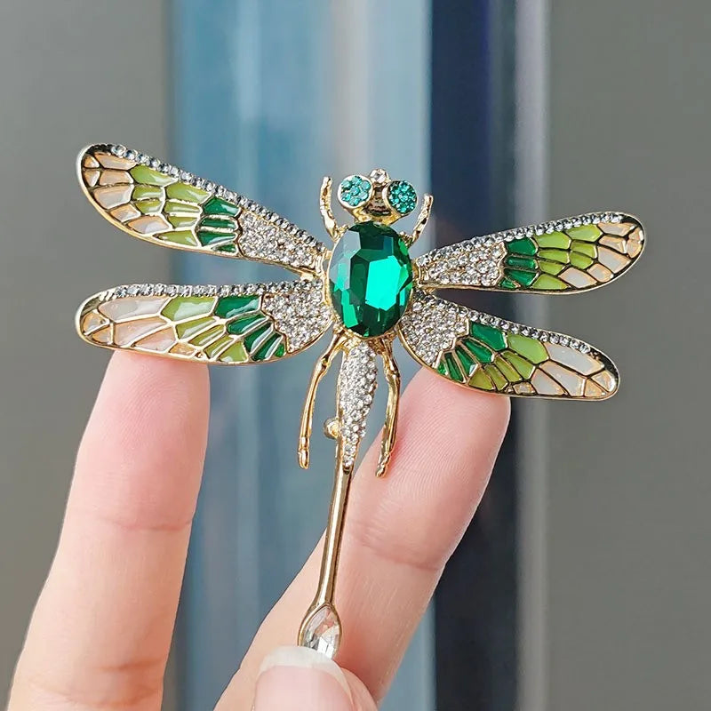 Rhinestone Dragonfly Brooches