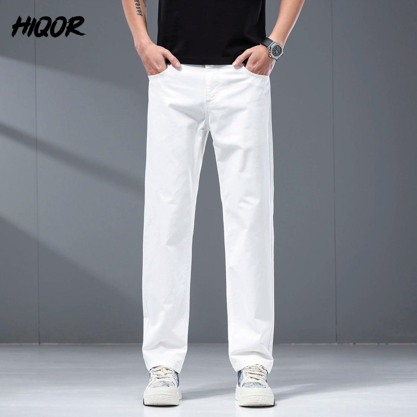 Solid Smart Casual Trousers Straight Pants Brand Men's Clothing