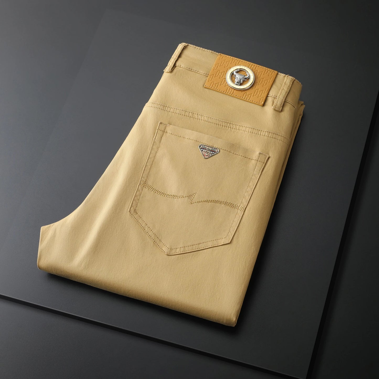Solid Smart Casual Trousers Straight Pants Brand Men's Clothing