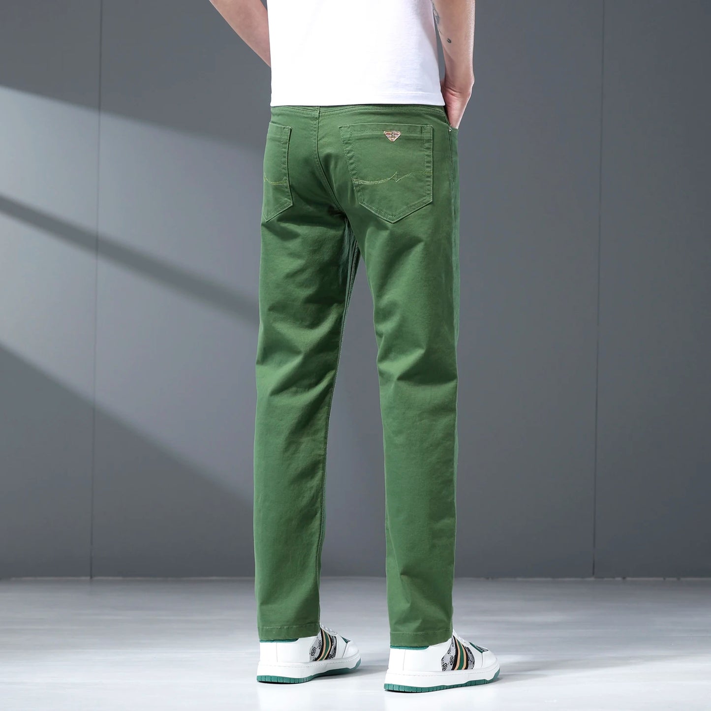 Solid Smart Casual Trousers Straight Pants Brand Men's Clothing