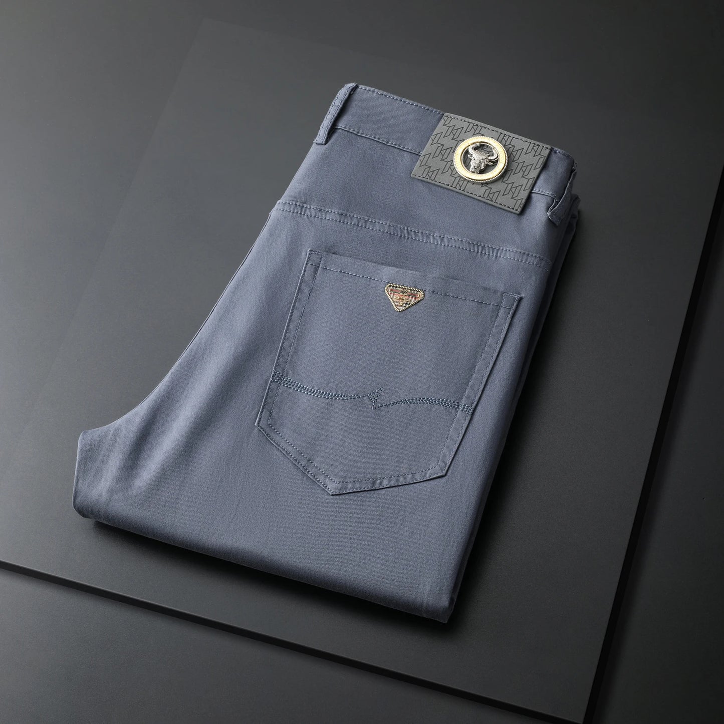 Solid Smart Casual Trousers Straight Pants Brand Men's Clothing