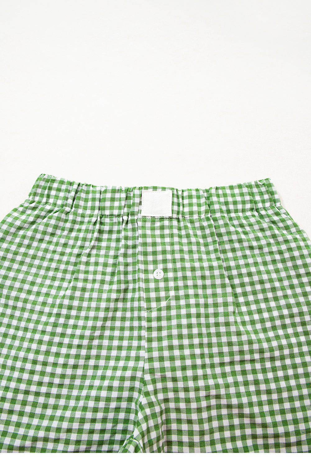 Black Gingham Printed High Waist Shorts