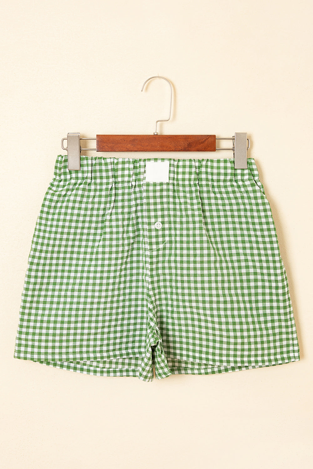 Black Gingham Printed High Waist Shorts