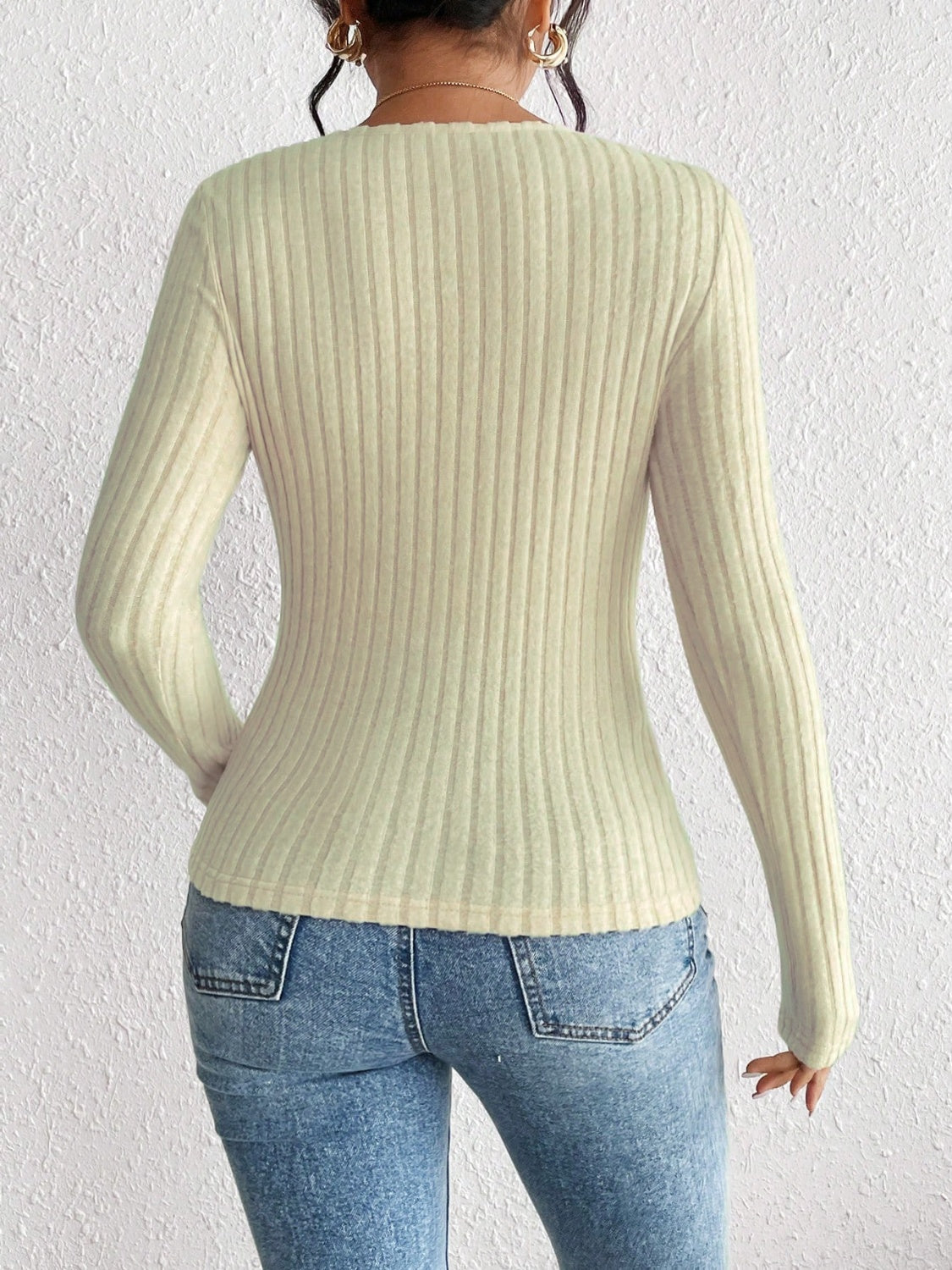 Honey Ribbed Long Sleeve T-Shirt