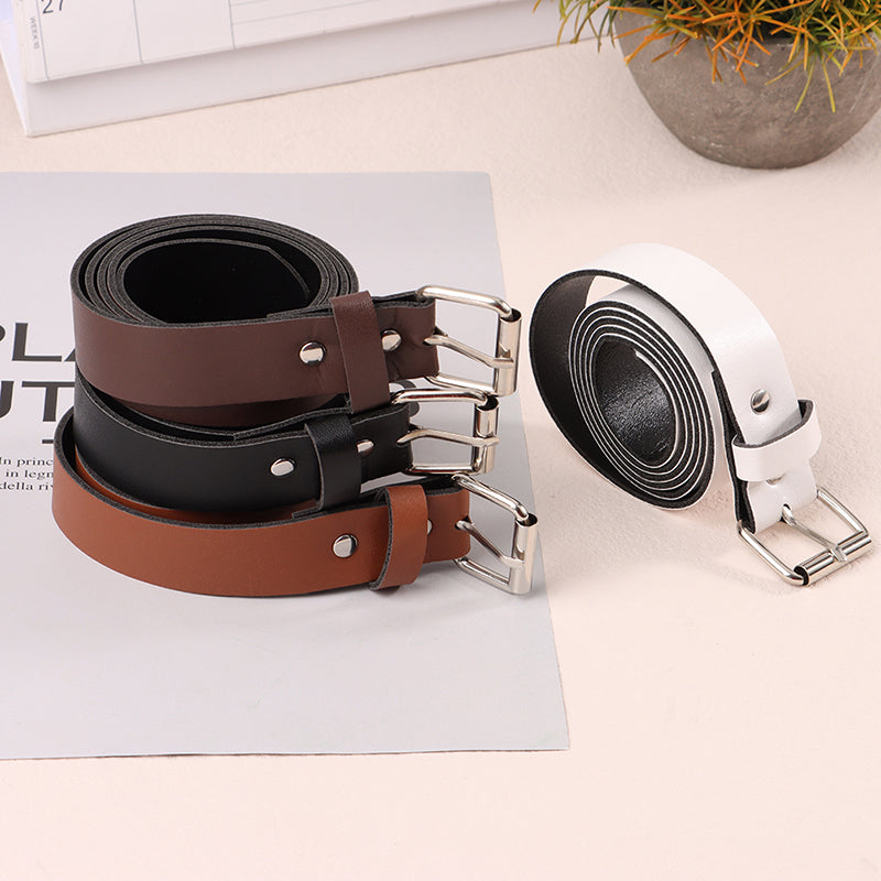 100CM Leather Belt Metal Buckle