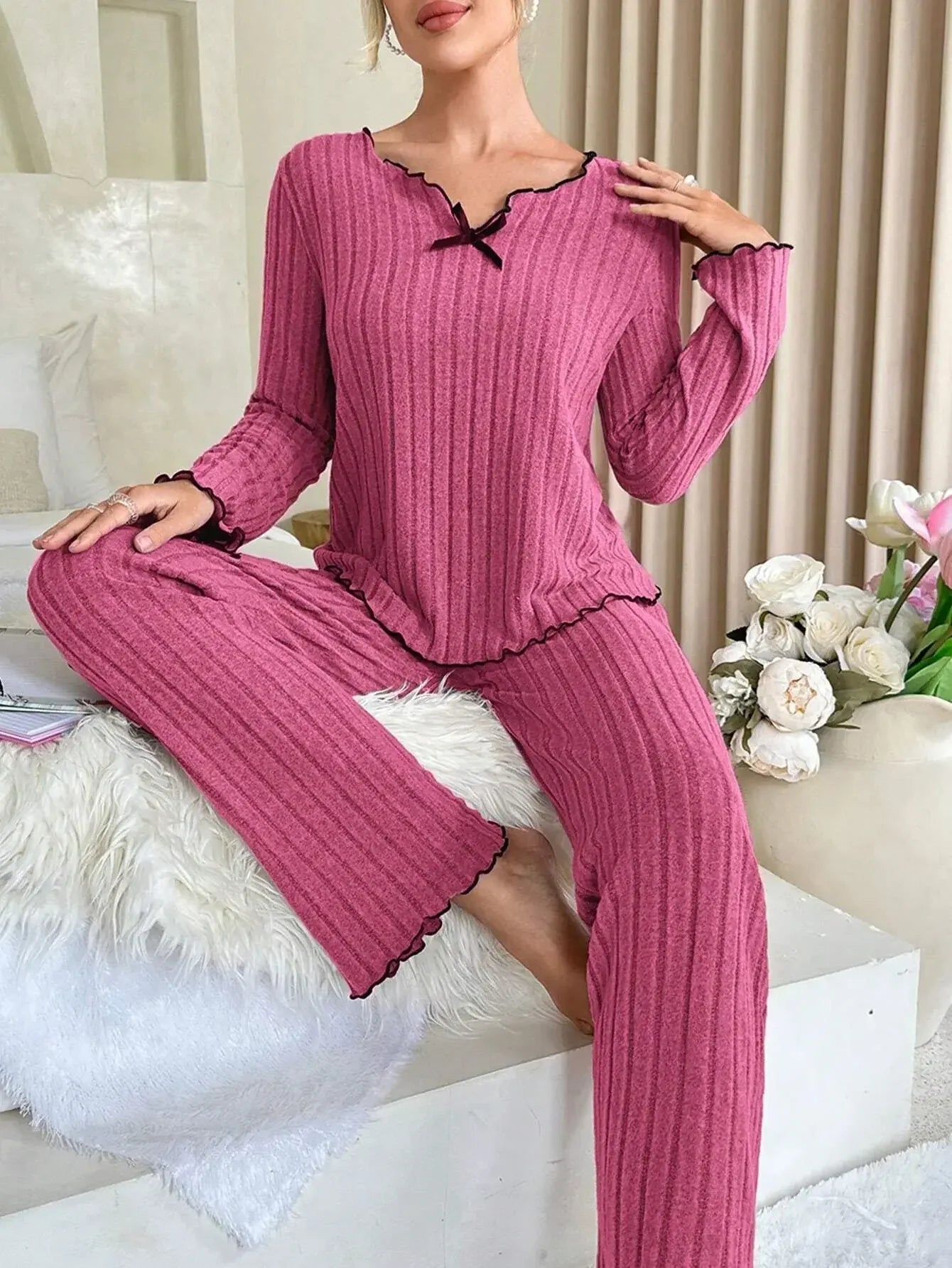 Long Sleeve Top and Pants Loungewear