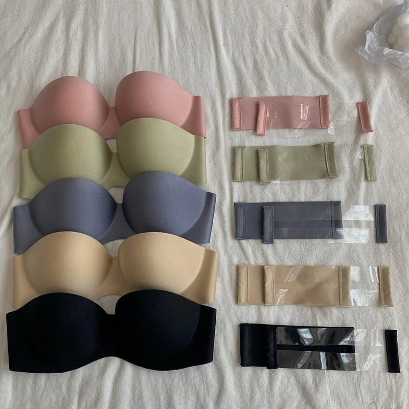 Invisible Bras Front Closure Push Up Bra Underwear Strapless