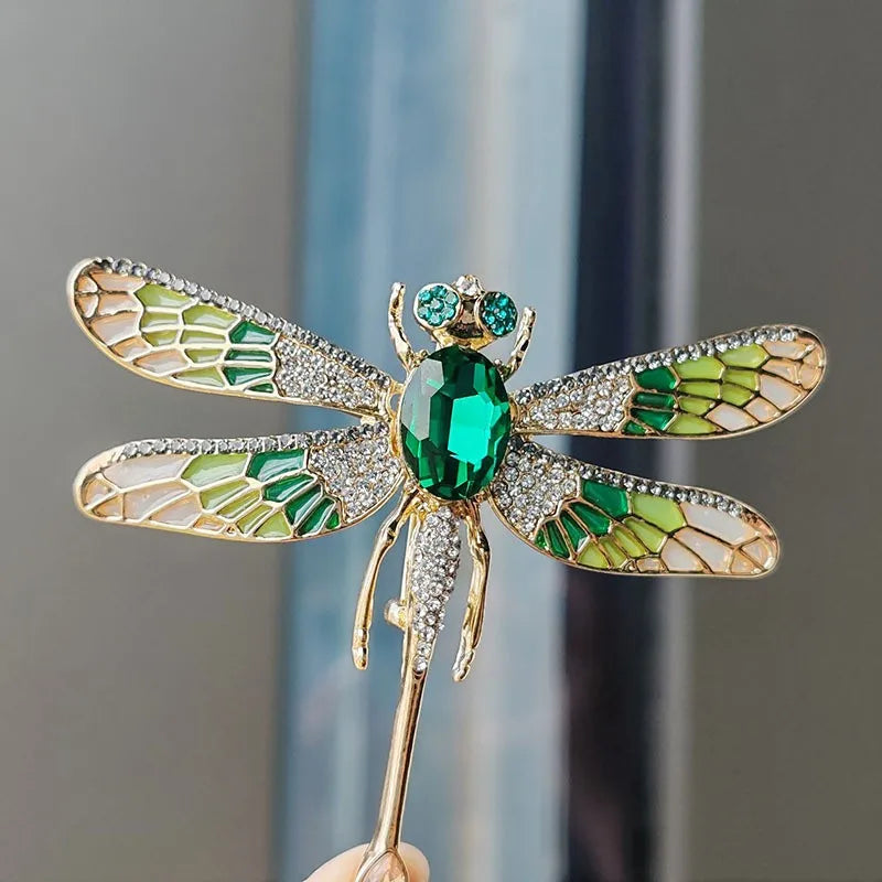 Rhinestone Dragonfly Brooches