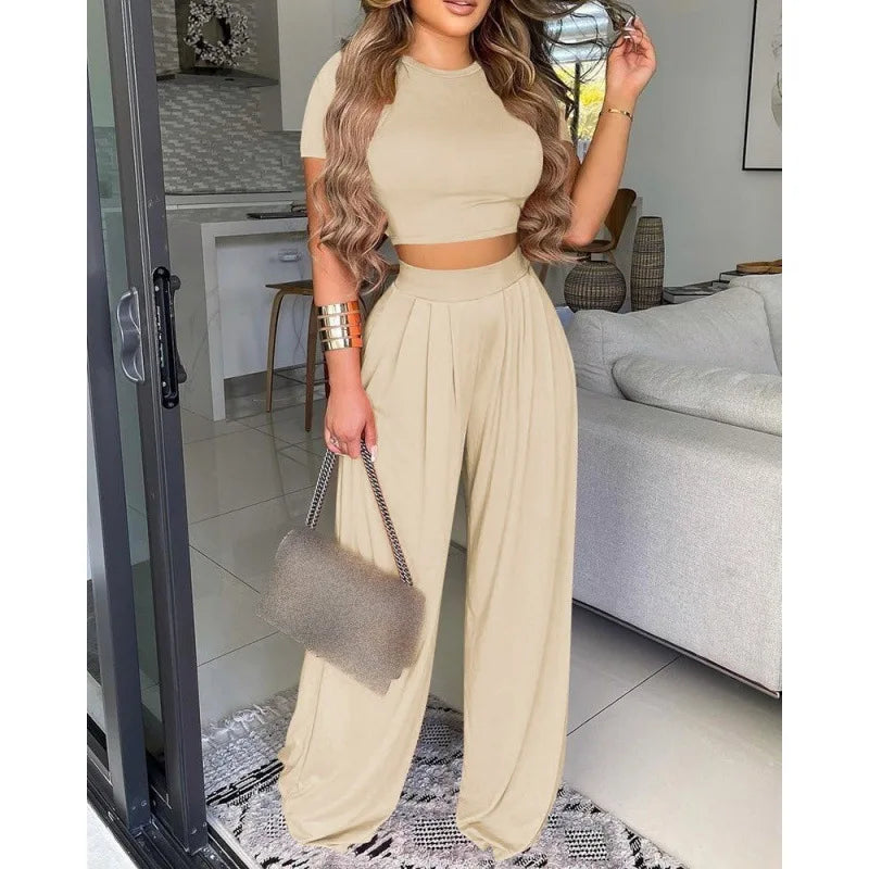 Summer women's two-piece print vest pants classic