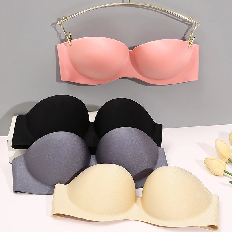 Invisible Bras Front Closure Push Up Bra Strapless Seamless