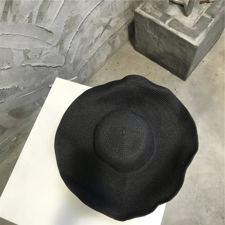 UV Protection Foldable Big Straw Hat Eaves Brim