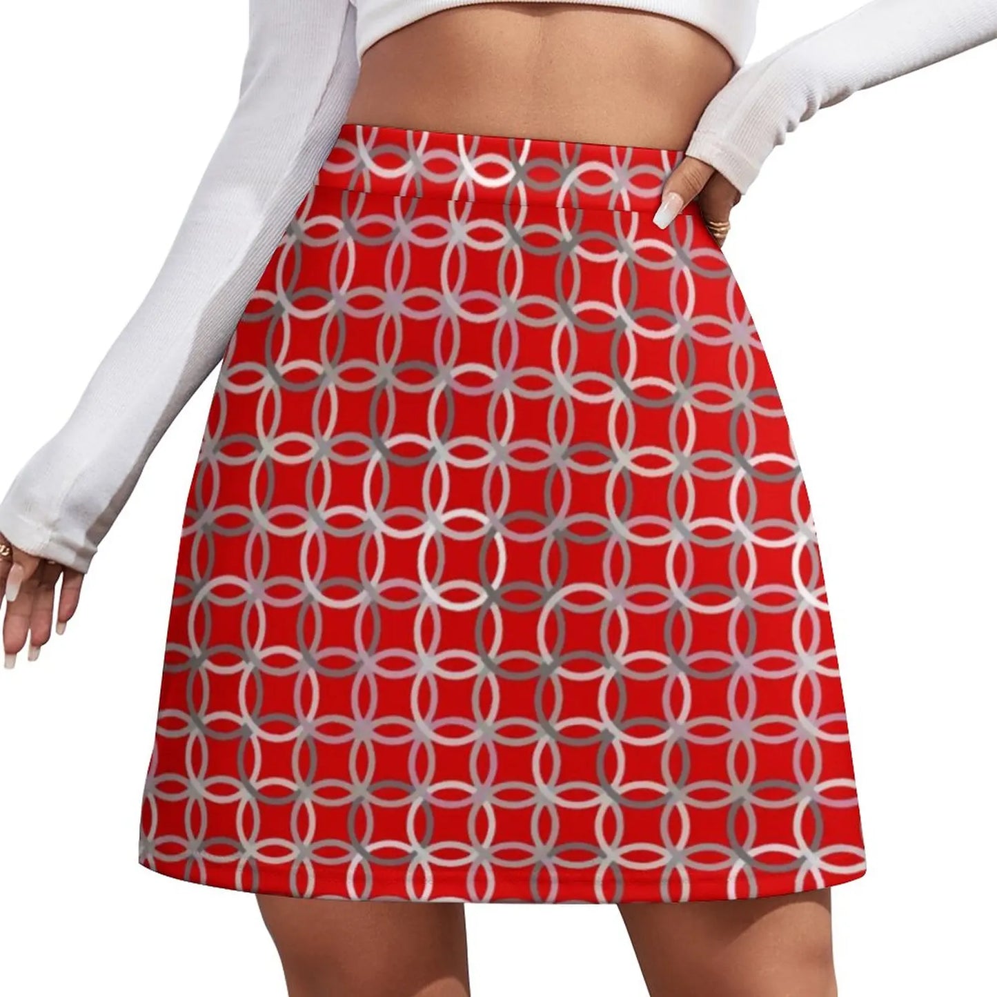 Retro 70s Circles Psychedelic Pattern Harajuku Casual Skirts