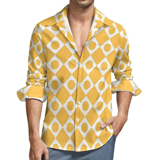 Retro 70s Print Casual Long Sleeve Shirts