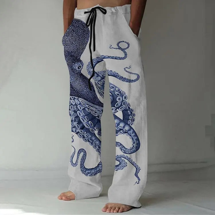 Comfortable Everyday Pants Octopus Pattern Casual Summer Pants