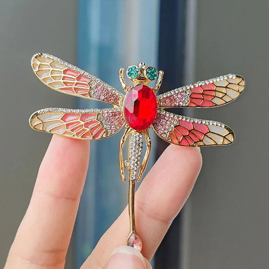 Rhinestone Dragonfly Brooches