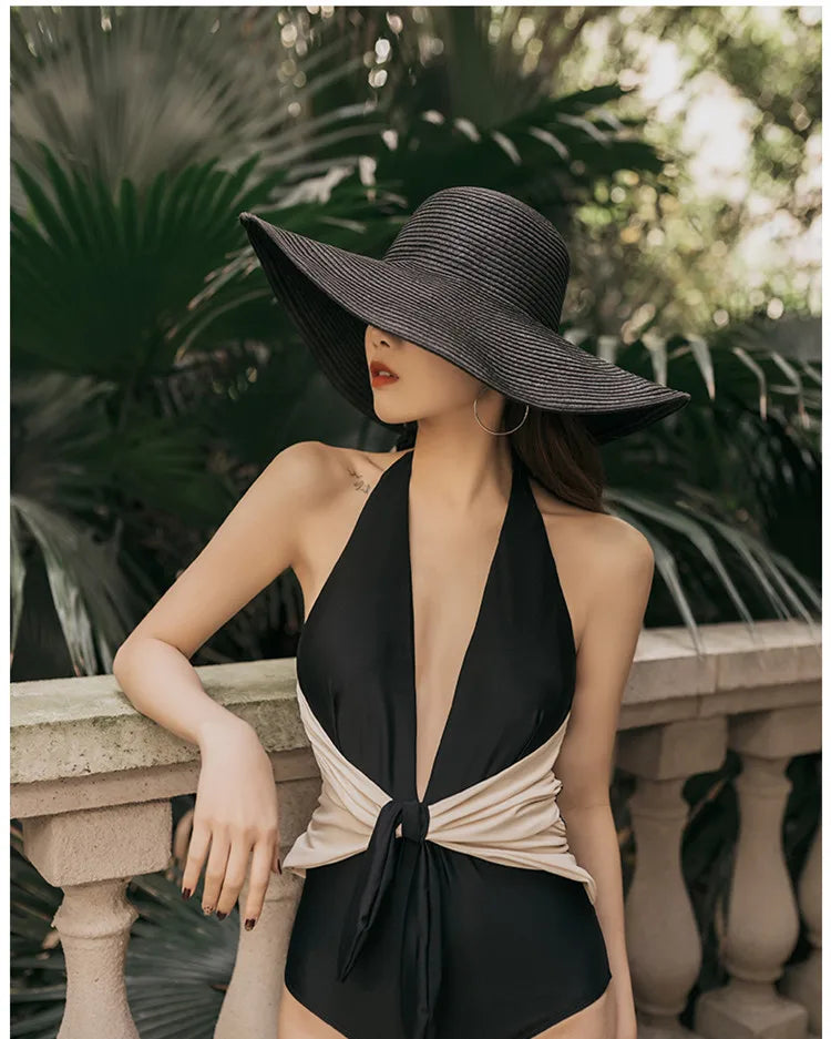 UV Protection Foldable Big Straw Hat Eaves Brim