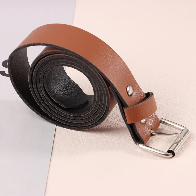 100CM Leather Belt Metal Buckle