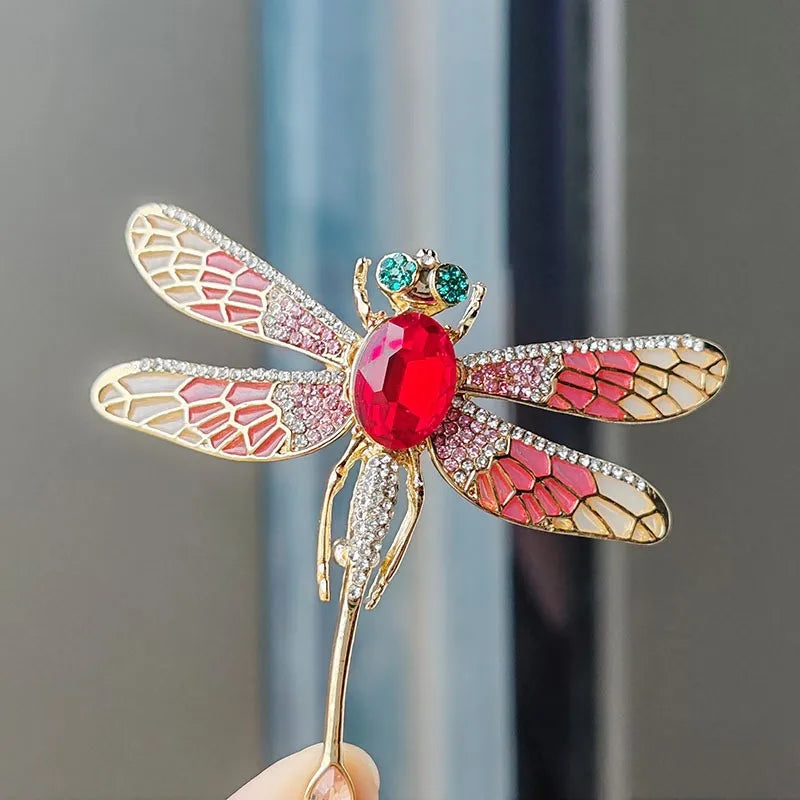 Rhinestone Dragonfly Brooches