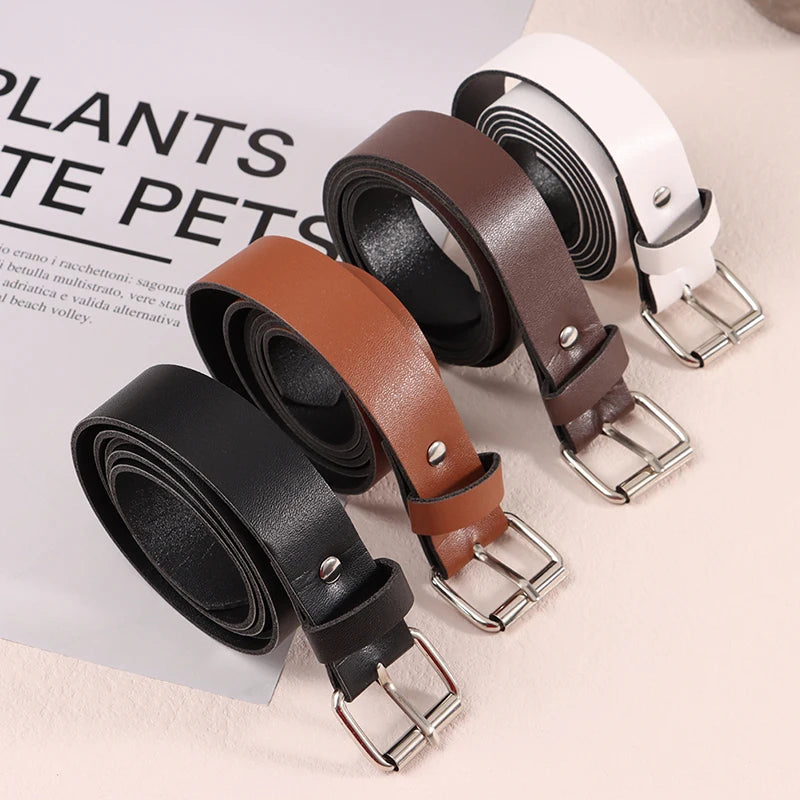 100CM Leather Belt Metal Buckle