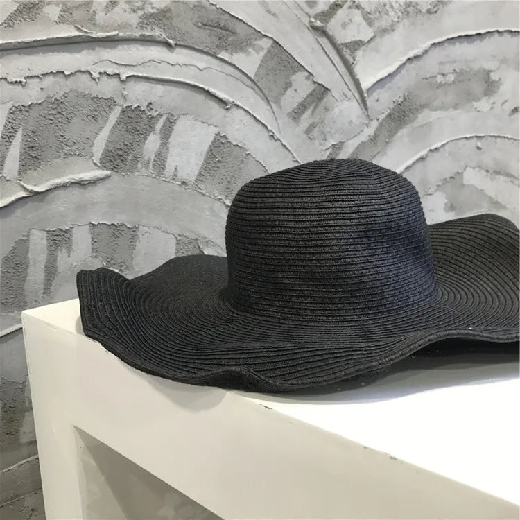 UV Protection Foldable Big Straw Hat Eaves Brim