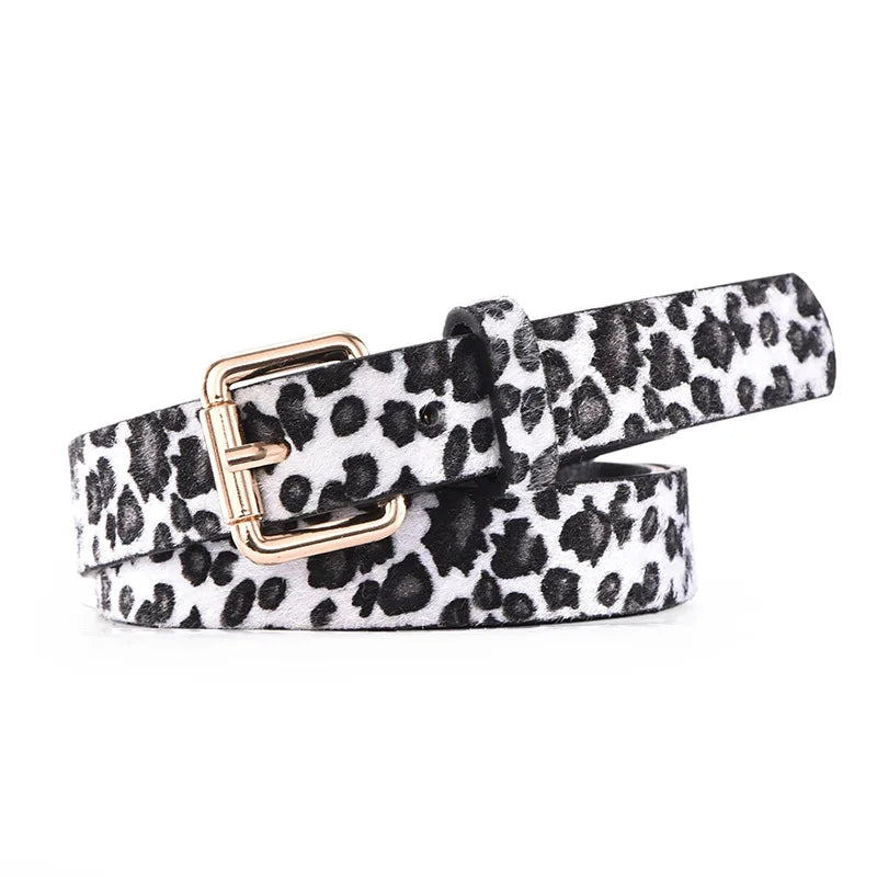 PU Leathe Print Slim Belt