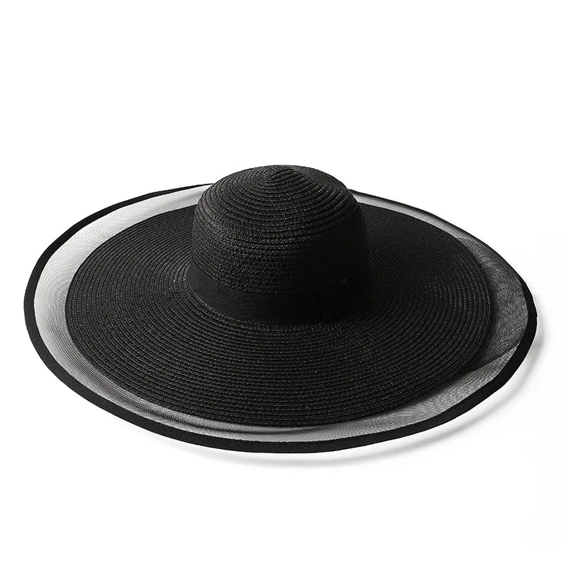 UV Protection Foldable Big Straw Hat Eaves Brim