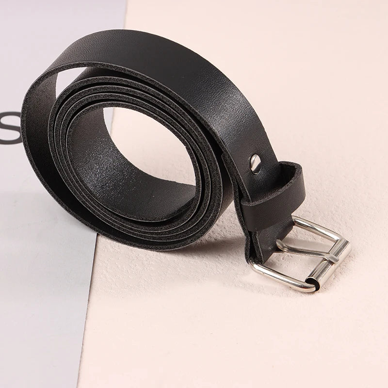 100CM Leather Belt Metal Buckle