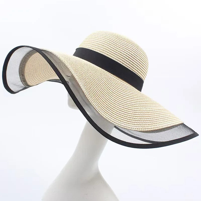 UV Protection Foldable Big Straw Hat Eaves Brim