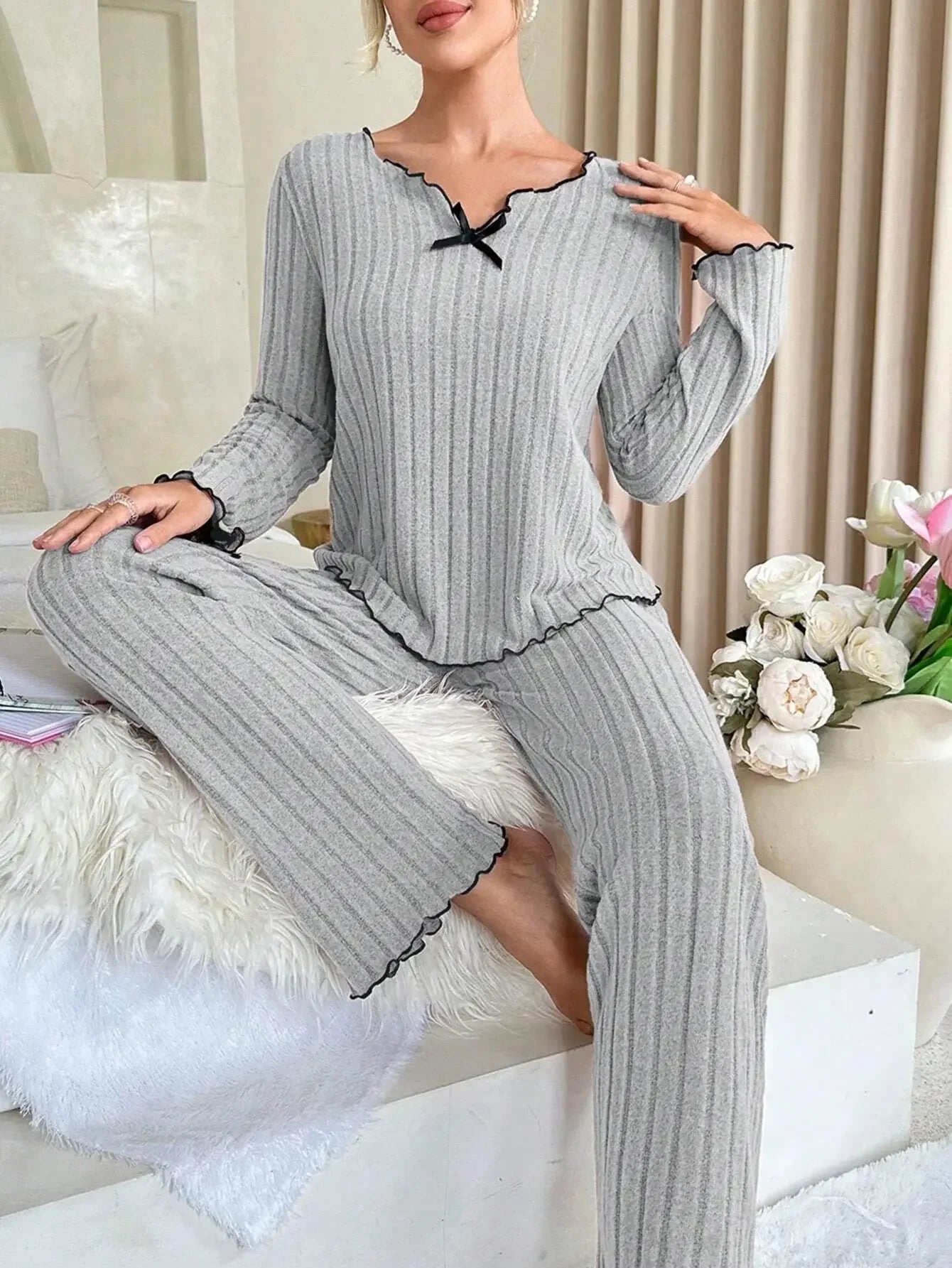 Long Sleeve Top and Pants Loungewear