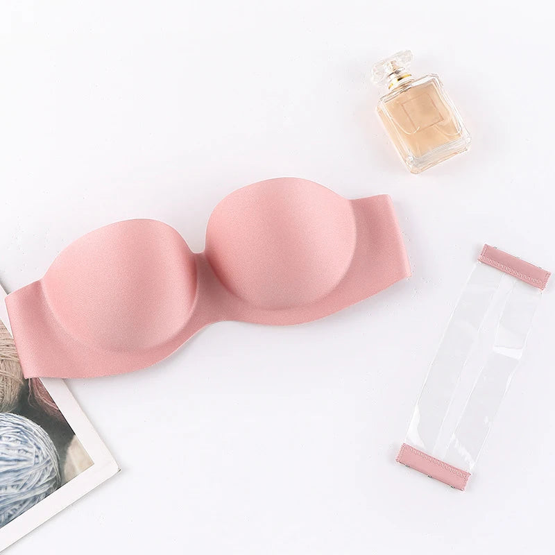 Invisible Bras Front Closure Push Up Bra Strapless Seamless