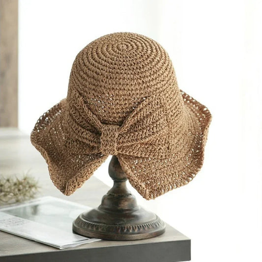 Foldable Wide Brim Floppy Straw Hat UV Protection