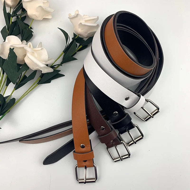 100CM Leather Belt Metal Buckle