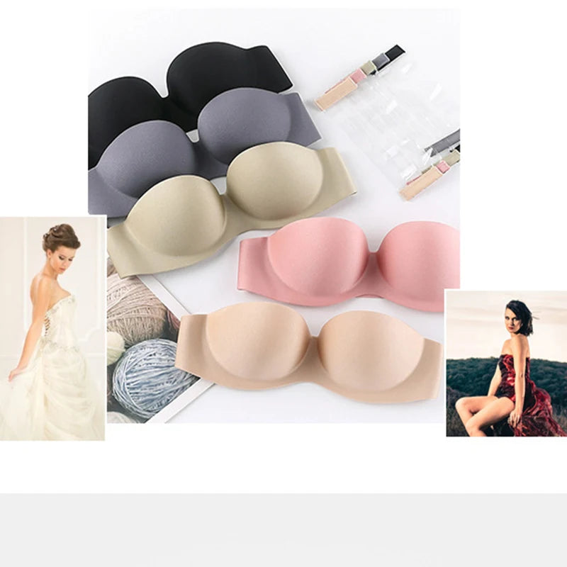 Invisible Bras Front Closure Push Up Bra Strapless Seamless