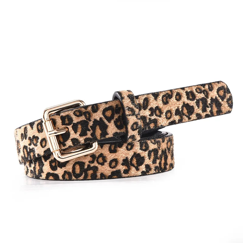 PU Leathe Print Slim Belt