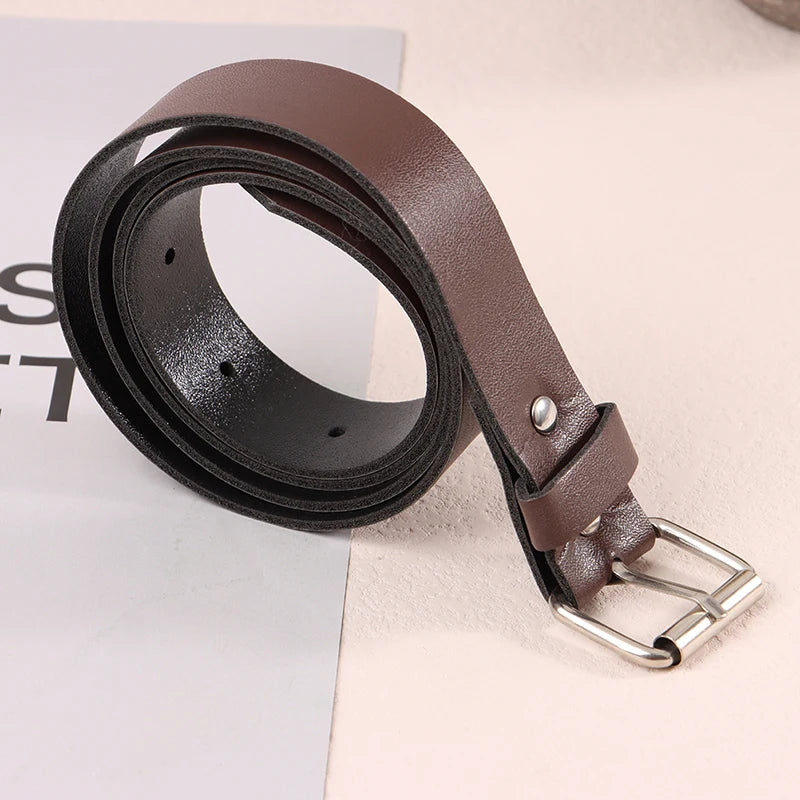 100CM Leather Belt Metal Buckle