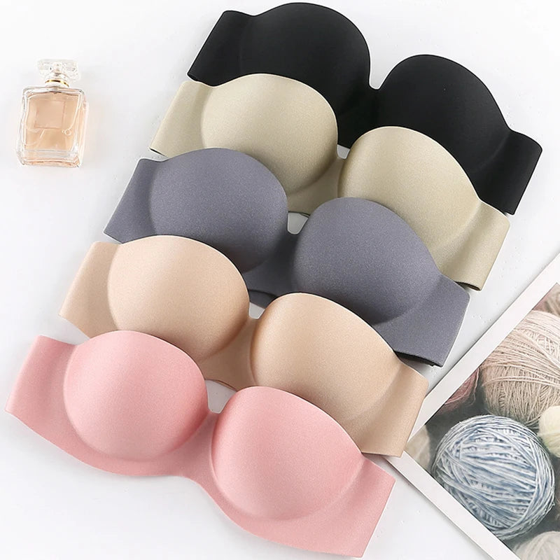 Invisible Bras Front Closure Push Up Bra Strapless Seamless