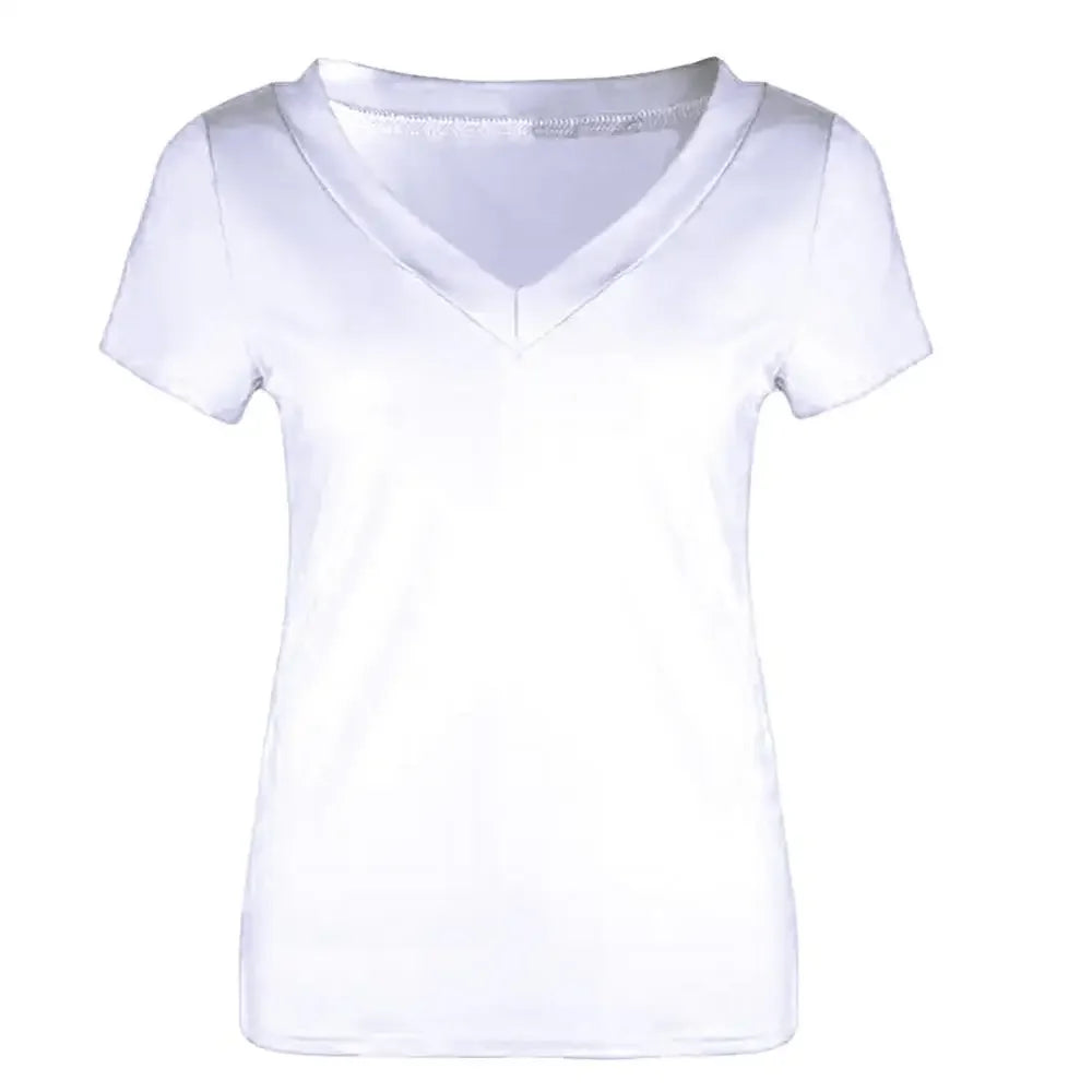 Slim Fit T-Shirt  Solid Color Short Sleeve