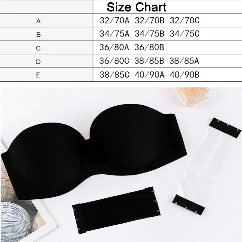 Invisible Bras Front Closure Push Up Bra Strapless Seamless