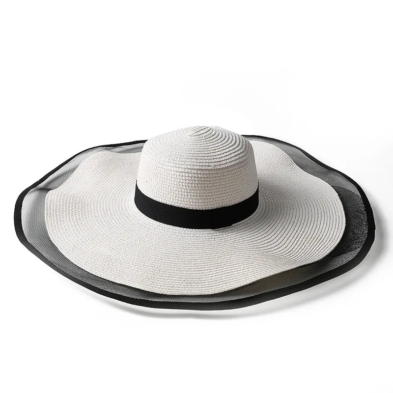 UV Protection Foldable Big Straw Hat Eaves Brim