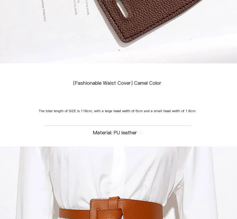 Perforated genuine leather slim belt waist strap and waist rope