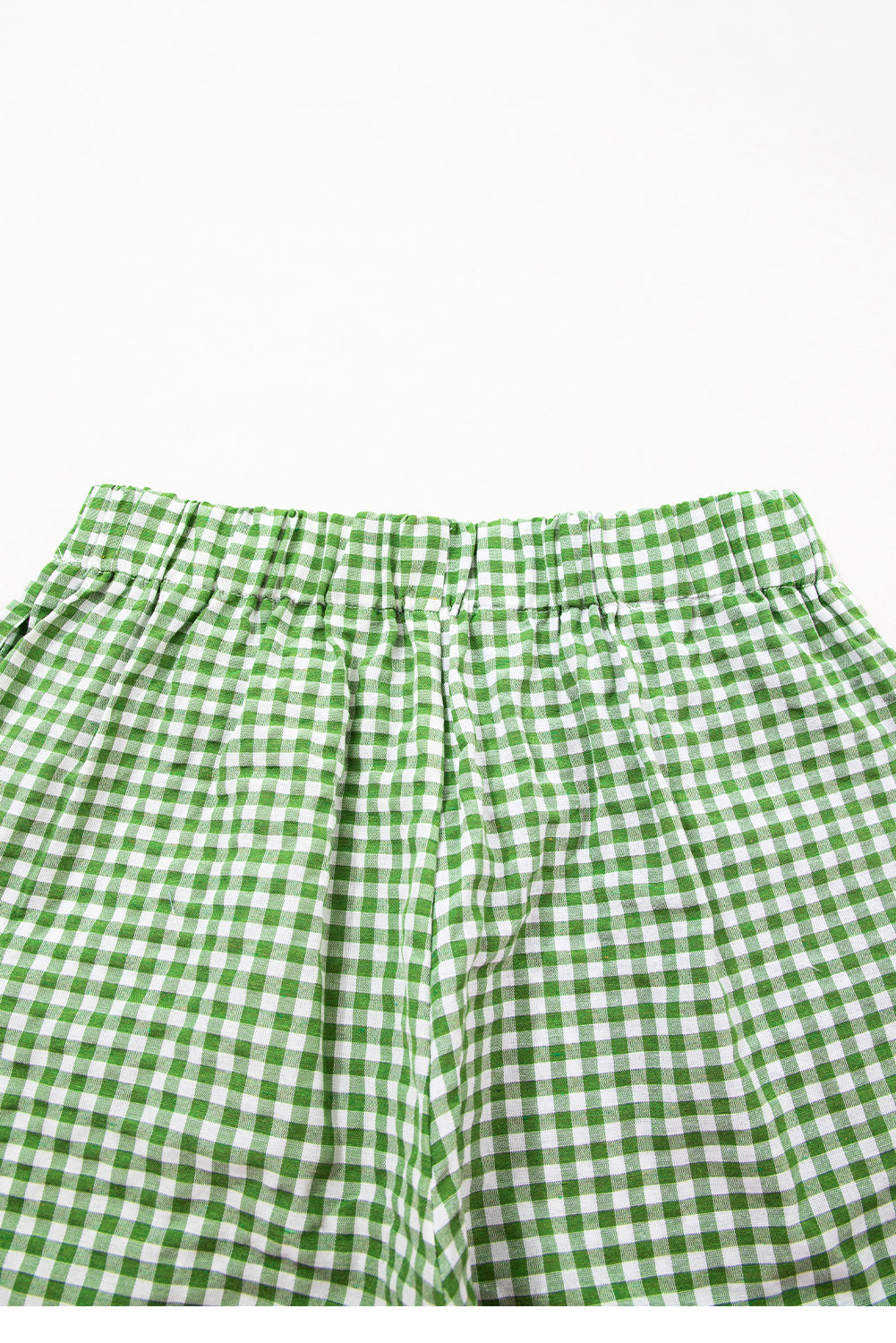 Black Gingham Printed High Waist Shorts